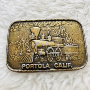 Portola California Vintage Train Belt Buckle